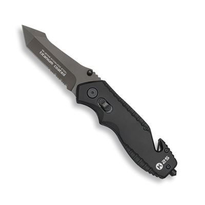 Couteau pliant 18749 tactique lame combinée NOIR