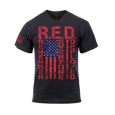 T-shirt ATHLETIC FIT R.E.D. manches courtes NOIR