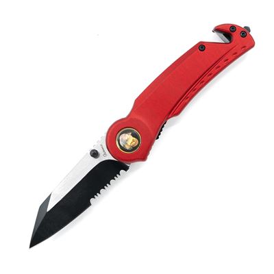 Couteau pliant SEG-2 FIREFIGHTER lame combinée ROUGE