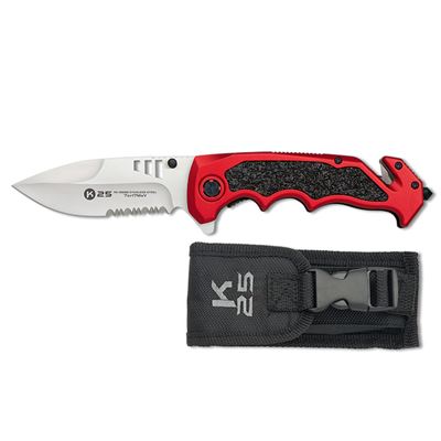 Couteau pliant PENKNIFE lame combinée NOIR/ROUGE
