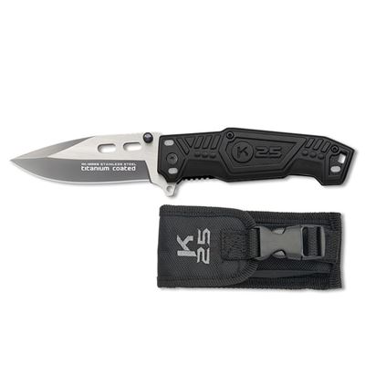 Couteau pliant 18869 lame lisse NOIR/ROUGE