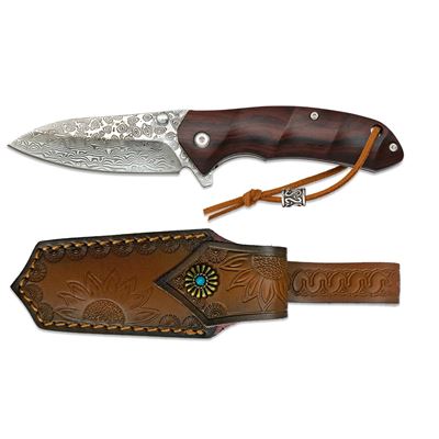 Couteau pliant BEAR en acier damassé