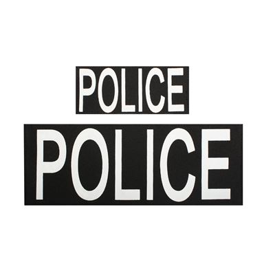 Écusson POLICE 2 pièces NOIR avec impression blanche VELCRO