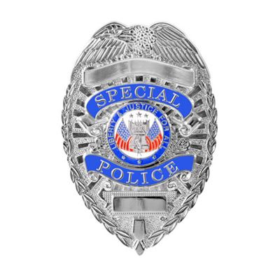 Badge DELUXE SPECIAL POLICE ARGENT