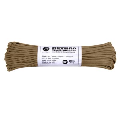 Cordelette PARACORD nylon 550LB ø 4 mm / 30 m COYOTE BROWN