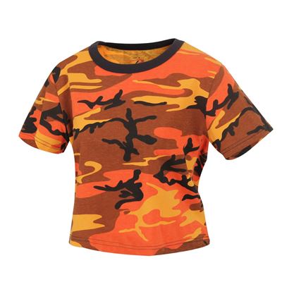 T-shirt court pour femme CROP URBAN CAMO ORANGE
