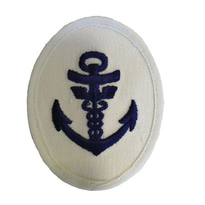 Écusson des unités navales de la NVA Maat Verwaltung ovale avec ancre, deux serpents BLANC