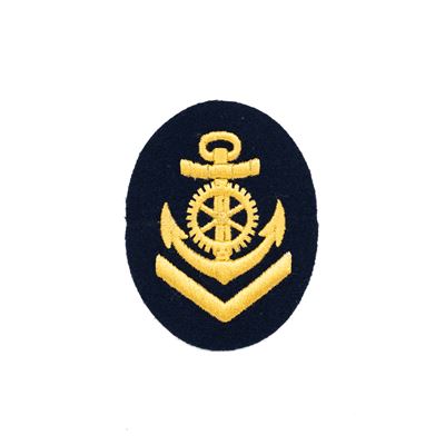 Écusson NVA ancre dorée avec roue dentée grande BLEU