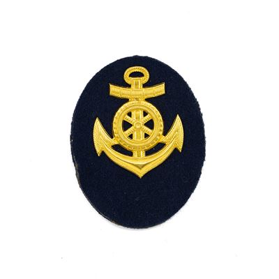 Écusson NVA doré ANCRE MÉTALLIQUE avec roue BLEUE