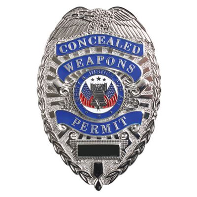 Badge DELUXE CONCEALED WEAPONS PERMIT ARGENT