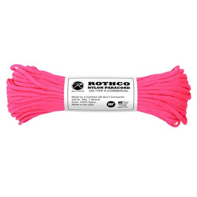 Cordon PARACORD nylon 550LB ø 4 mm / 30 m ROSE RÉFLÉCHISSANT
