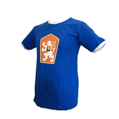 T-shirt rétro avec emblème de la Tchécoslovaquie, bleu clair
