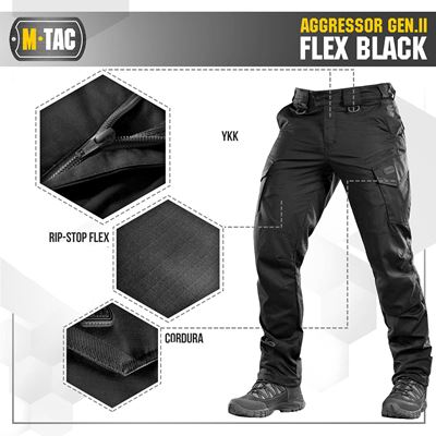 Pantalon tactique AGGRESSOR Gen.II Flex NOIR M-TAC 20058002 5