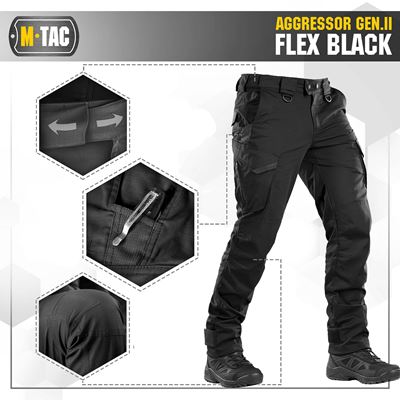 Pantalon tactique AGGRESSOR Gen.II Flex NOIR M-TAC 20058002 4