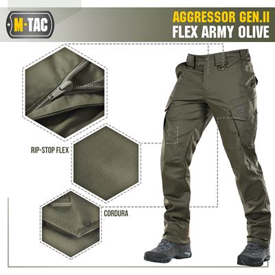 Pantalon tactique AGGRESSOR Gen.II Flex VERT M-TAC 20058062 28