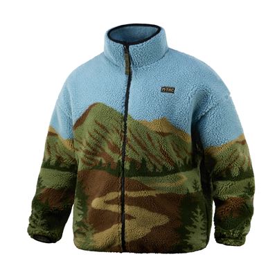 Sweat à capuche zippé en polaire SHERPA motif CARPATES