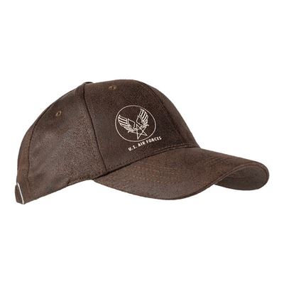 Casquette de baseball U.S. AIR FORCE aspect cuir MARRON