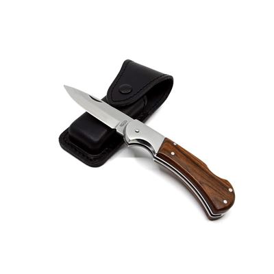 Couteau pliant SAVAGE INOX avec sécurité, manche en BOIS MIKOV 220-XD-1 5