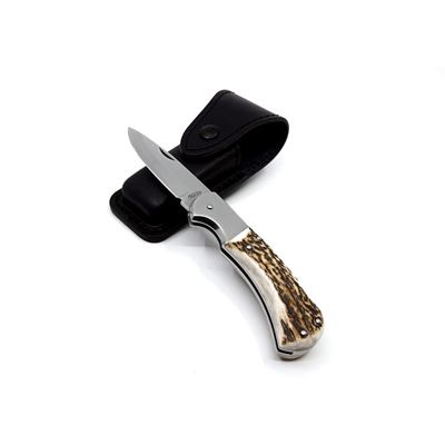 Couteau pliant SAVAGE HABLOCK INOXYDABLE avec sécurité, manche en CORNE MIKOV 220-XP-1 3