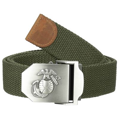 Ceinture 4 cm avec boucle argentée USMC VERTE