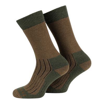 Chaussettes outdoor MERINO MARRON-VERT