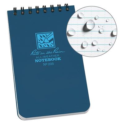 Bloc waterproof TOP-SPIRAL 3x5" petit cahier BLEU RITE IN THE RAIN RR-235 2