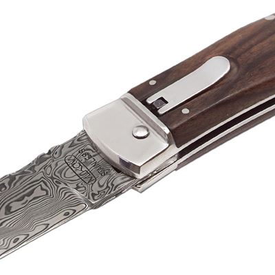 Couteau à lame rétractable en ACIER DE DAMAS, manche en PALISSANDRE ou NOYER TURC MIKOV 241-DD-1-KP 10