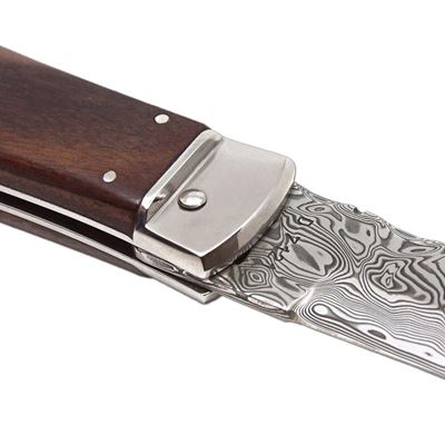 Couteau à lame rétractable en ACIER DE DAMAS, manche en PALISSANDRE ou NOYER TURC MIKOV 241-DD-1-KP 9