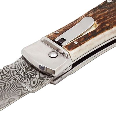 Couteau à lame fixe ACIER DE DAMAS manche CORNE DE CERF MIKOV 241-DP-1-KP 11