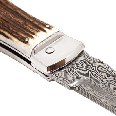 Couteau à lame fixe ACIER DE DAMAS manche CORNE DE CERF MIKOV 241-DP-1-KP 10