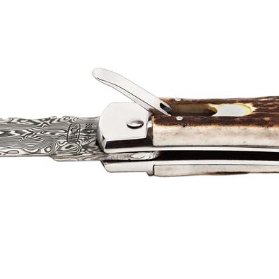 Couteau à lame fixe ACIER DE DAMAS manche CORNE DE CERF MIKOV 241-DP-1-KP 8