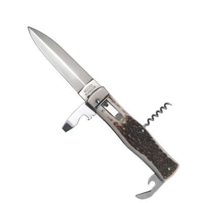 Couteau à lame rétractable 4/KP INOX manche DROIT CORNE