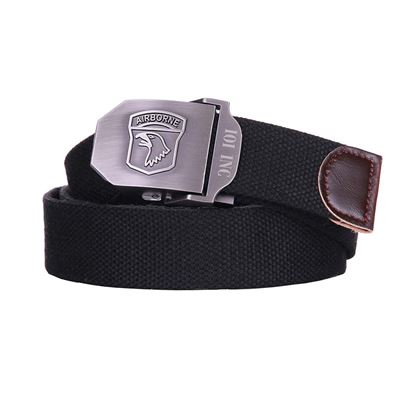 Ceinture AIRBORNE en toile NOIRE