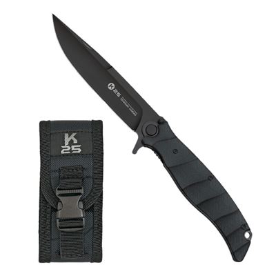 Couteau pliant K25 G10 lame noire NOIR + étui