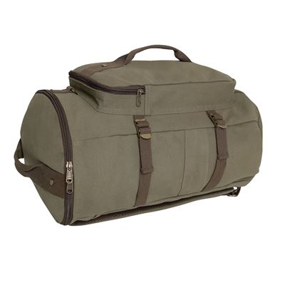 Sac/sac à dos/sacoche CONVERTIBLE 19" en toile VERTE/MARRON ROTHCO 2515 3