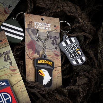 Porte-clés 101st AIRBORNE D-DAY 3D PVC coloré FOSTEX 251553-3620 2