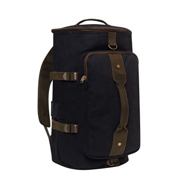 Sac/sac à dos/sacoche CONVERTIBLE 19" en toile NOIR/MARRON