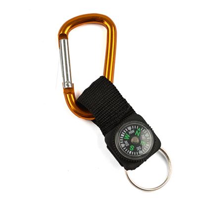 Mousqueton avec boussole ORANGE