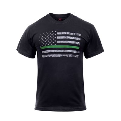 T-shirt THIN BLUE LINE US badge drapeau NOIR ROTHCO 2937 3