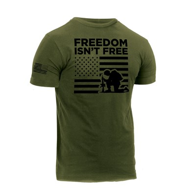 T-shirt FREEDOM ISN'T FREE à manches courtes VERT ROTHCO 2708 2