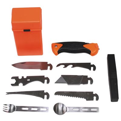 Kit d'outils de survie SPECIAL 27 pièces ORANGE