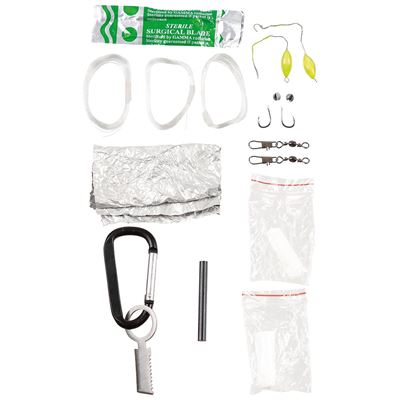 Kit de survie avec mousqueton VERT/NOIR MFH 27118C 2