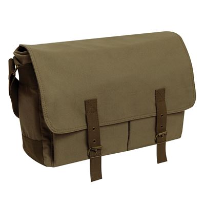 Sac MESSENGER DELUXE Vintage en toile VERTE