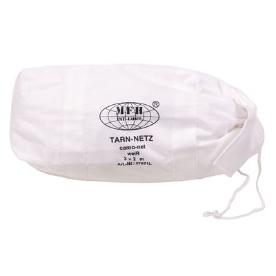 Filet de camouflage + sac en PVC 3 x 2 m BLANC MFH 27871L 2