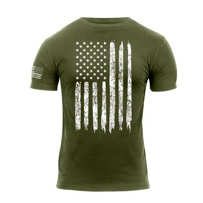 T-shirt DISTRESSED US drapeau blanc VERT