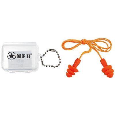 Bouchons d'oreille ORANGES dans leur boîte de transport