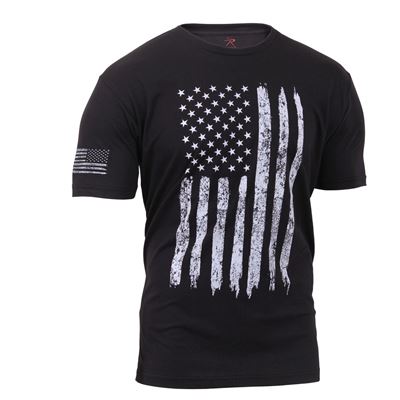 T-shirt DISTRESSED US drapeau NOIR