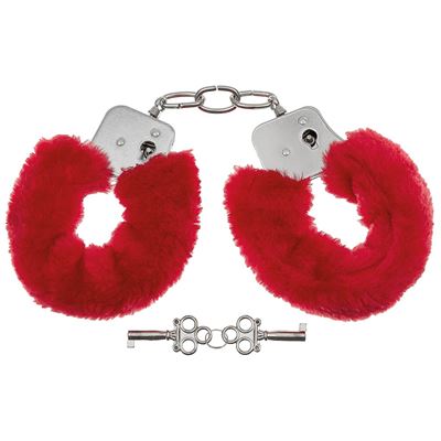 Menottes à chaîne avec peluche ROUGE