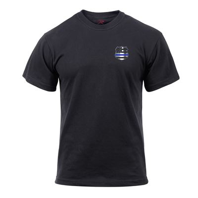 T-shirt THIN BLUE LINE US badge drapeau NOIR