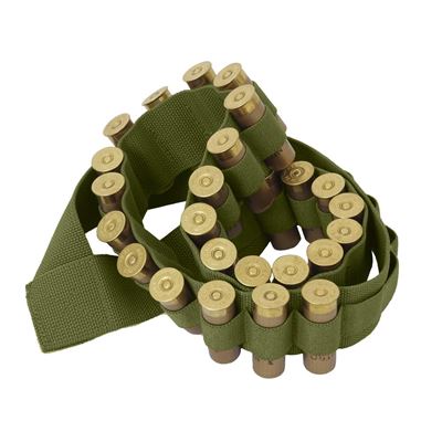 Ceinture BANDOLIER pour cartouches de fusil de chasse VERTE